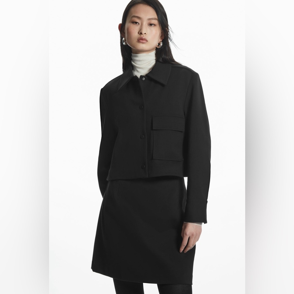 COS Cropped Twill Jacket, Medium